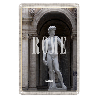 Blechschild Reise 20x30cm Rom Italien Statue Urlaub Reiseziel