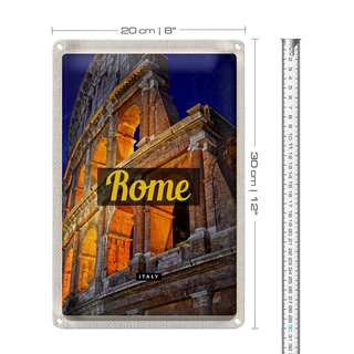 Blechschild Reise 20x30cm Rom Italien Colosseum Antik