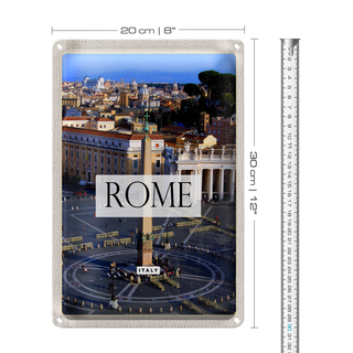 Blechschild Reise 20x30cm Rom Italien Petersplatz Urlaub
