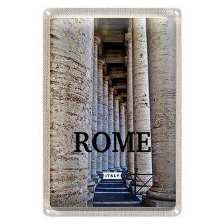 Blechschild Reise 20x30cm Rom Italien Mittelalter Gebäude