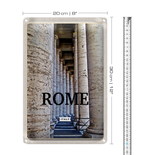 Blechschild Reise 20x30cm Rom Italien Mittelalter Gebäude