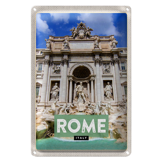 Blechschild Reise 20x30cm Rom Italien Trevi Fountain Brunnen