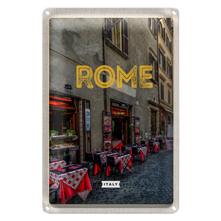 Blechschild Reise 20x30cm Rom Italien Restaurante Gebäude