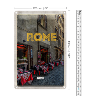 Blechschild Reise 20x30cm Rom Italien Restaurante Gebäude