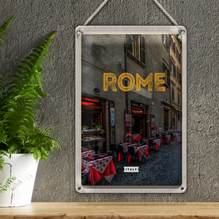 Blechschild Reise 20x30cm Rom Italien Restaurante Gebäude