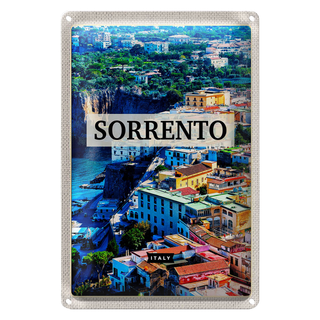 Blechschild Reise 20x30cm Sorrento Italien Gebäude Urlaub Trip
