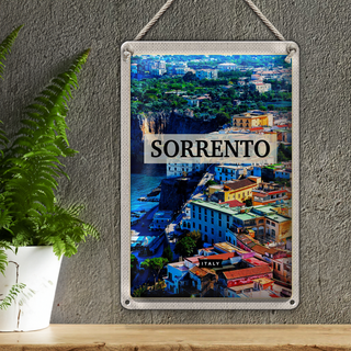 Blechschild Reise 20x30cm Sorrento Italien Gebäude Urlaub Trip