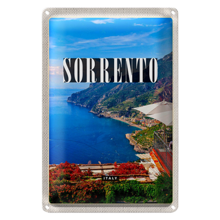Blechschild Reise 20x30cm Sorrento Italien Meer Ausblick Trip
