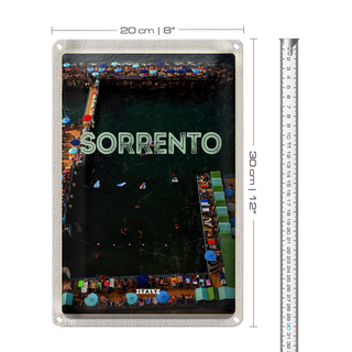 Blechschild Reise 20x30cm Sorrento Italien Meer Urlaub Reise