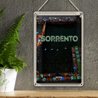 Blechschild Reise 20x30cm Sorrento Italien Meer Urlaub Reise