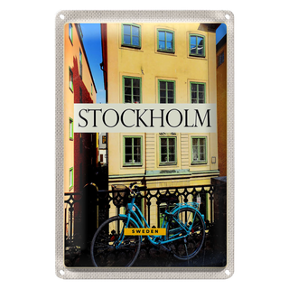 Blechschild Reise 20x30cm Stockholm Schweden Gebäude Reise