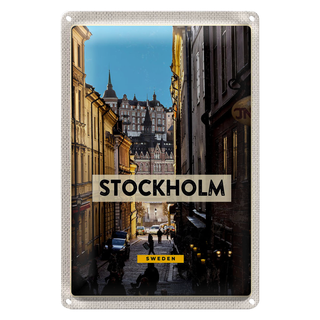 Blechschild Reise 20x30cm Stockholm Schweden Altstadt Reise