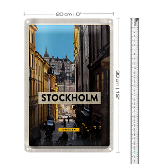 Blechschild Reise 20x30cm Stockholm Schweden Altstadt Reise