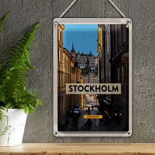 Blechschild Reise 20x30cm Stockholm Schweden Altstadt Reise