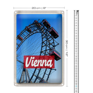 Blechschild Reise 20x30cm Wien Österreich Prater Urlaub Reise