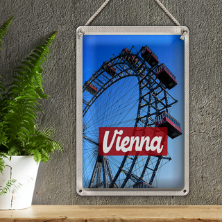 Blechschild Reise 20x30cm Wien Österreich Prater Urlaub Reise