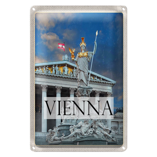 Blechschild Reise 20x30cm Wien Österreich Pallas Athene Reise