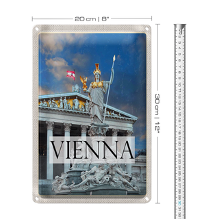 Blechschild Reise 20x30cm Wien Österreich Pallas Athene Reise