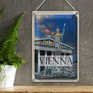 Blechschild Reise 20x30cm Wien Österreich Pallas Athene Reise