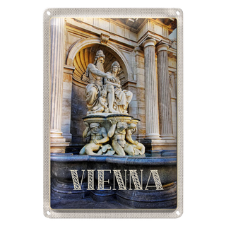 Blechschild Reise 20x30cm Wien Österreich Skultur Mittelalter