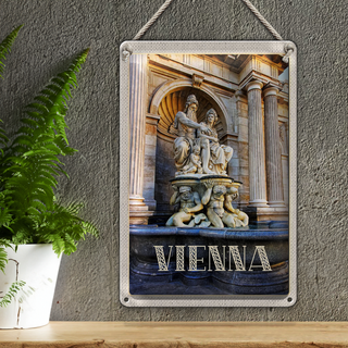 Blechschild Reise 20x30cm Wien Österreich Skultur Mittelalter