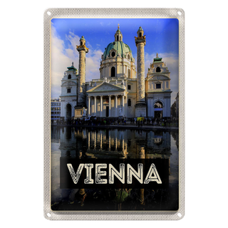 Blechschild Reise 20x30cm Wien Österreich Karlskirche Reise