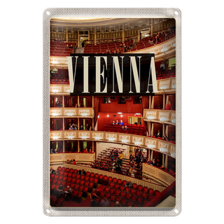 Blechschild Reise 20x30cm Wien Österreich Opera Theater Reise