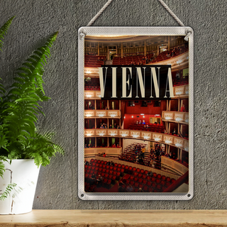 Blechschild Reise 20x30cm Wien Österreich Opera Theater Reise