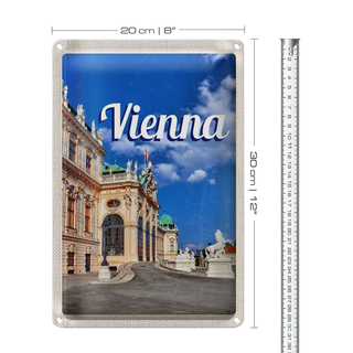 Blechschild Reise 20x30cm Wien Österreich Skulptur Mittelalter