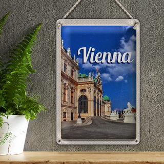 Blechschild Reise 20x30cm Wien Österreich Skulptur Mittelalter