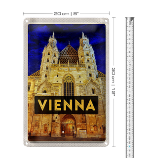 Blechschild Reise 20x30cm Wien Österreich Stephansdom