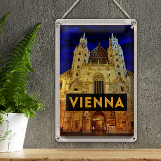 Blechschild Reise 20x30cm Wien Österreich Stephansdom