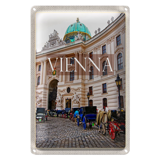 Blechschild Reise 20x30cm Wien Österreich Kirche Mosaik