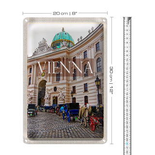 Blechschild Reise 20x30cm Wien Österreich Kirche Mosaik