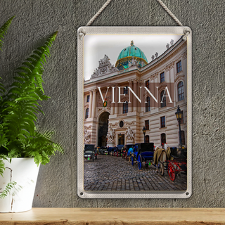 Blechschild Reise 20x30cm Wien Österreich Kirche Mosaik