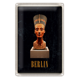 Blechschild Reise 20x30cm Berlin DE Museum Nefertiti Bust