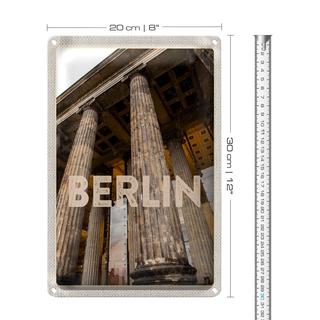 Blechschild Reise 20x30cm Berlin DE Brandenburger Tor