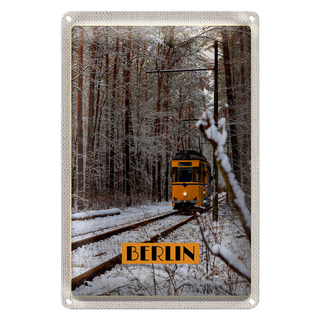 Blechschild Reise 20x30cm Berlin Deutschland Schnee Reise