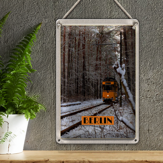Blechschild Reise 20x30cm Berlin Deutschland Schnee Reise
