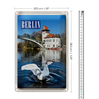 Blechschild Reise 20x30cm Berlin Deutschland Spree Fluss