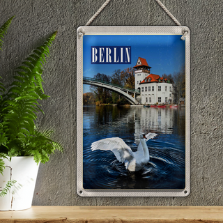 Blechschild Reise 20x30cm Berlin Deutschland Spree Fluss