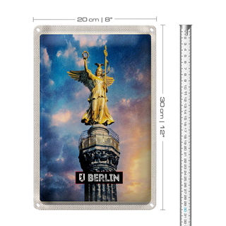 Blechschild Reise 20x30cm Berlin DE Alexanderplatz Siegessäule