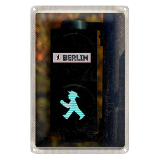 Blechschild Reise 20x30cm Berlin Deutschland Ampel Reise
