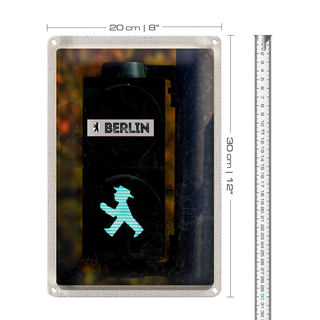 Blechschild Reise 20x30cm Berlin Deutschland Ampel Reise