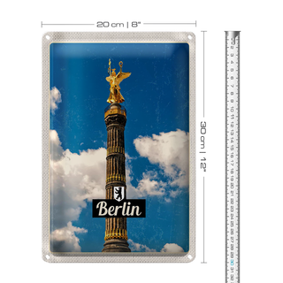Blechschild Reise 20x30cm Berlin DE Reiseziel Siegessäule