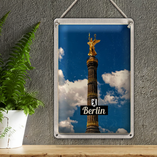 Blechschild Reise 20x30cm Berlin DE Reiseziel Siegessäule