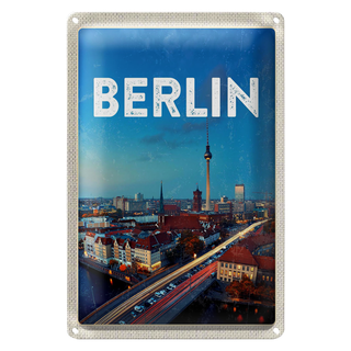 Blechschild Reise 20x30cm Berlin Deutschland Fernseherturm