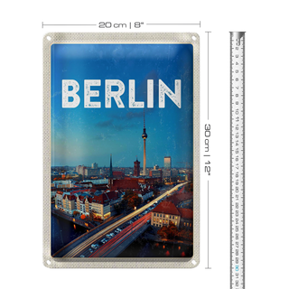 Blechschild Reise 20x30cm Berlin Deutschland Fernseherturm