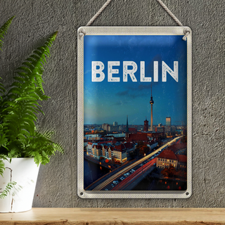 Blechschild Reise 20x30cm Berlin Deutschland Fernseherturm