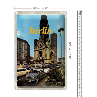 Blechschild Reise 20x30cm Berlin Deutschland Antik Gemälde Reise